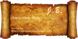 Janicsek Bea névjegykártya